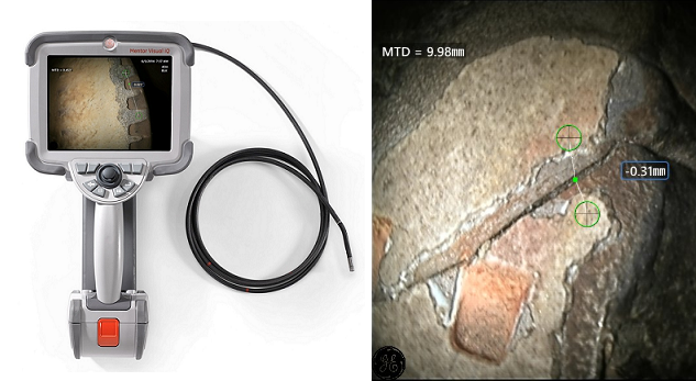 韋林工業內窺鏡MViQ的裂紋裂縫檢測圖像